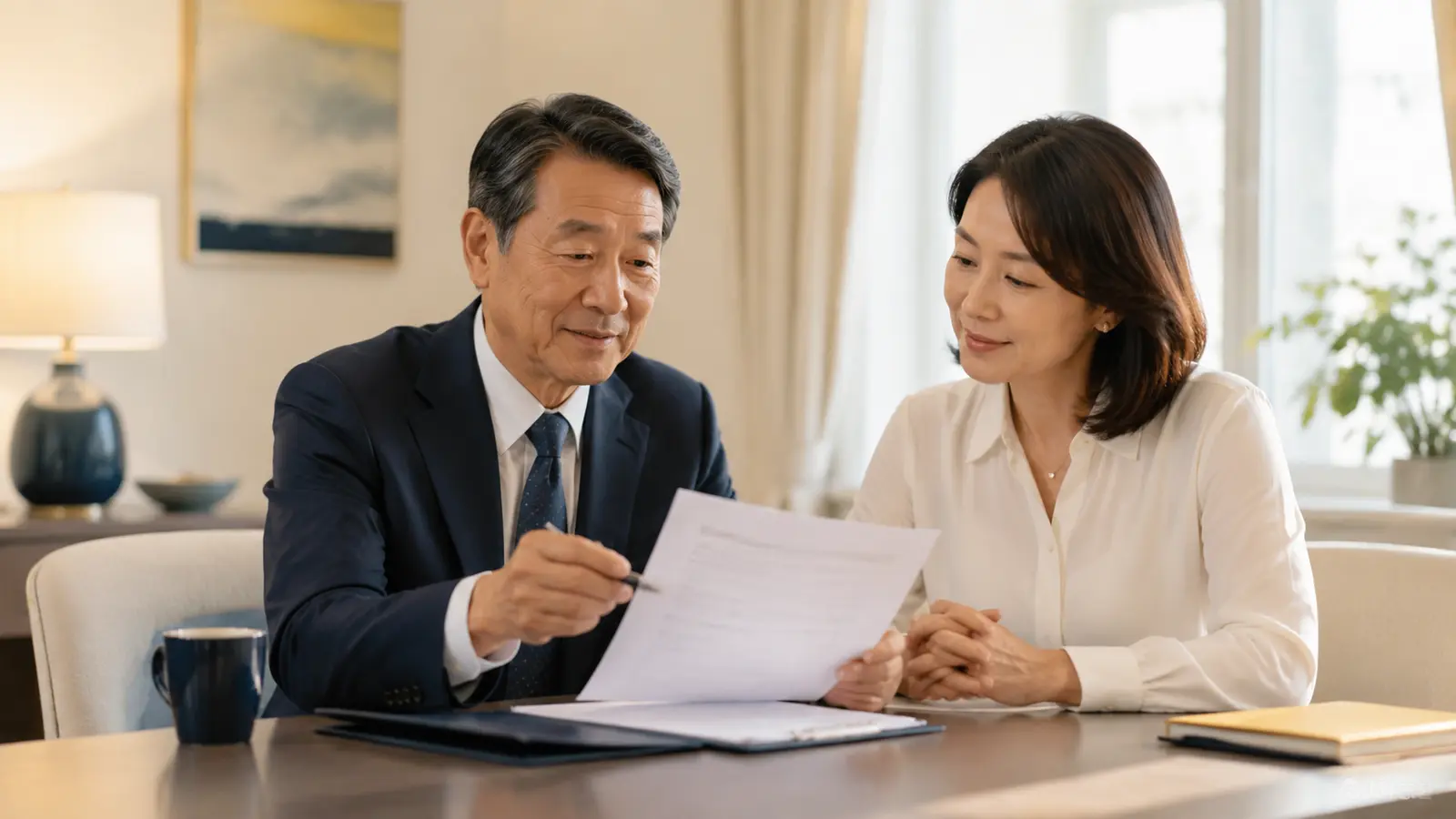 Adult over 50 reviewing a clear service agreement with a client.