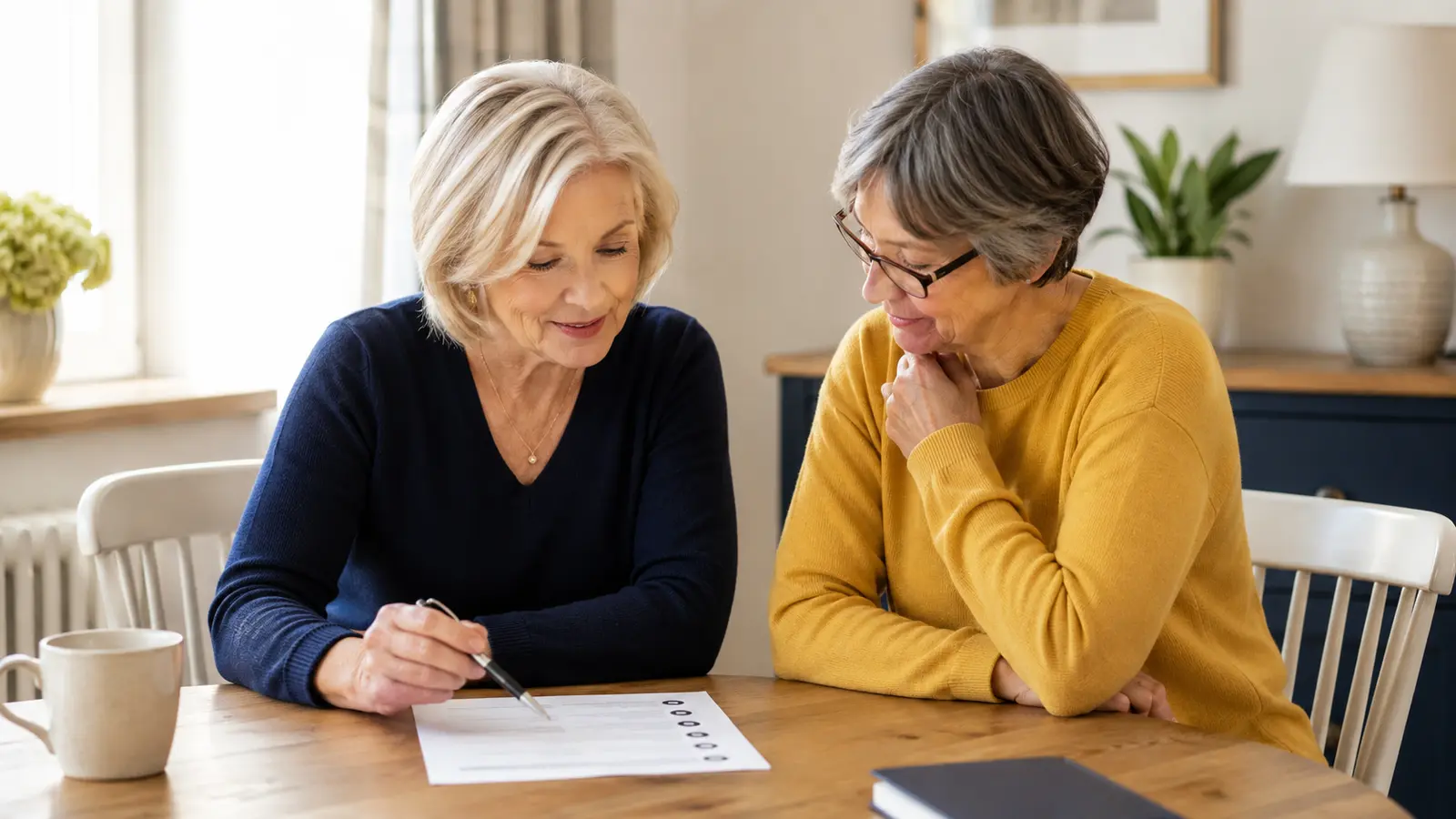 Adult over 50 creating a simple free checklist that a customer can use.